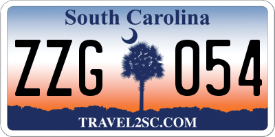 SC license plate ZZG054