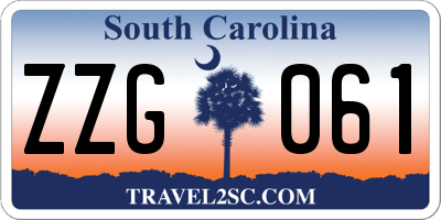 SC license plate ZZG061