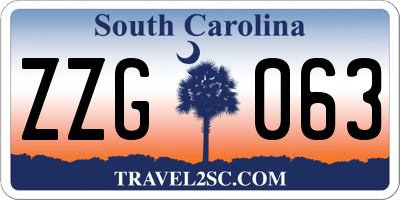 SC license plate ZZG063