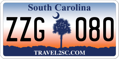 SC license plate ZZG080