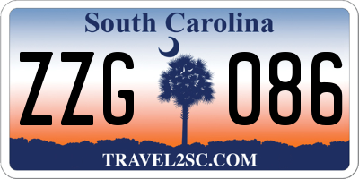 SC license plate ZZG086