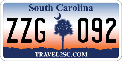 SC license plate ZZG092