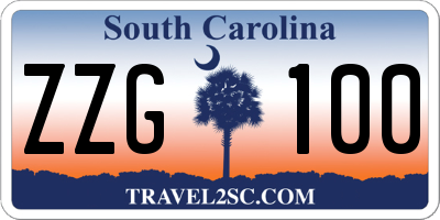 SC license plate ZZG100