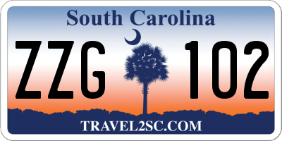 SC license plate ZZG102