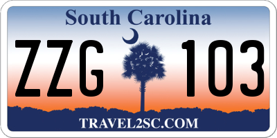 SC license plate ZZG103