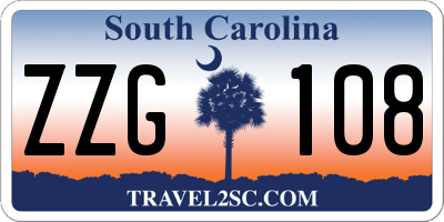 SC license plate ZZG108