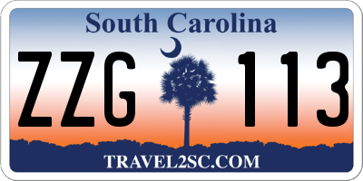 SC license plate ZZG113