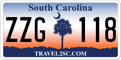 SC license plate ZZG118