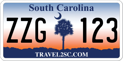 SC license plate ZZG123