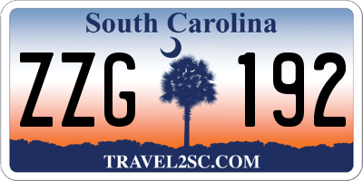 SC license plate ZZG192