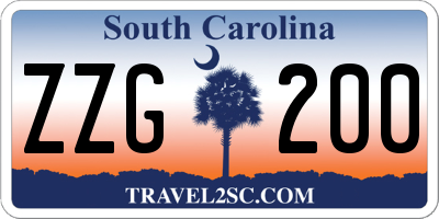 SC license plate ZZG200