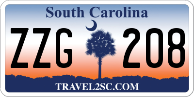 SC license plate ZZG208