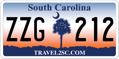 SC license plate ZZG212