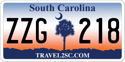 SC license plate ZZG218