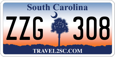 SC license plate ZZG308