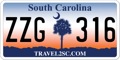 SC license plate ZZG316