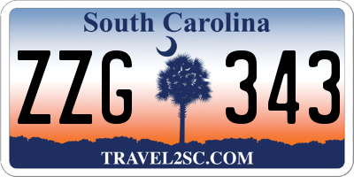 SC license plate ZZG343
