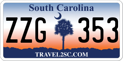 SC license plate ZZG353