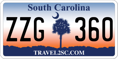 SC license plate ZZG360