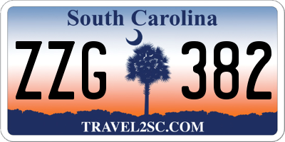 SC license plate ZZG382