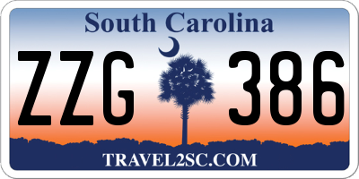 SC license plate ZZG386