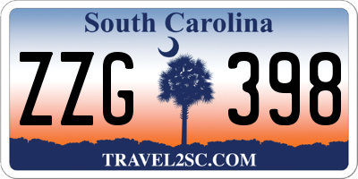 SC license plate ZZG398