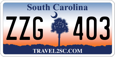 SC license plate ZZG403