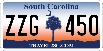 SC license plate ZZG450