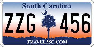 SC license plate ZZG456