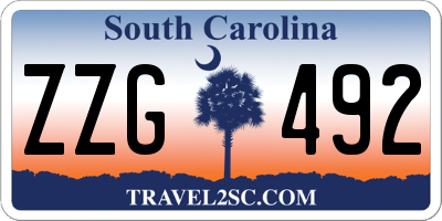 SC license plate ZZG492