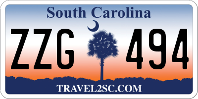 SC license plate ZZG494