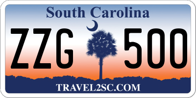 SC license plate ZZG500