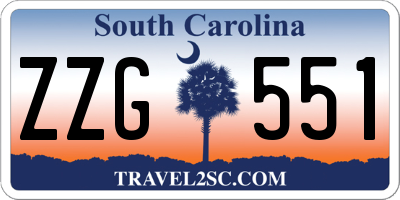 SC license plate ZZG551