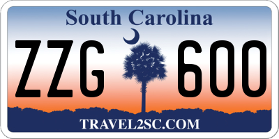 SC license plate ZZG600