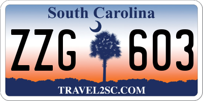 SC license plate ZZG603