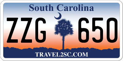 SC license plate ZZG650