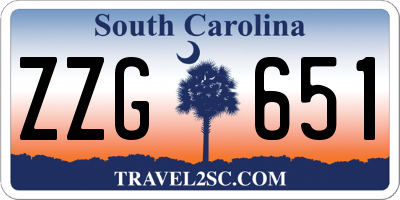 SC license plate ZZG651