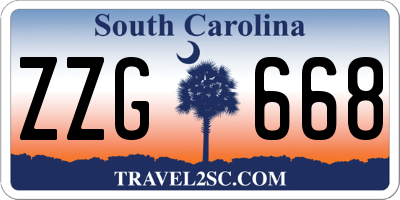 SC license plate ZZG668