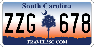 SC license plate ZZG678
