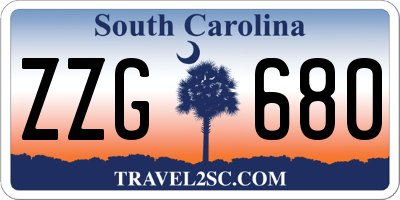 SC license plate ZZG680