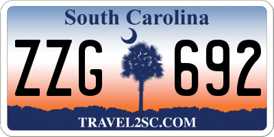 SC license plate ZZG692