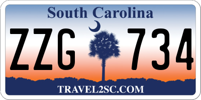 SC license plate ZZG734