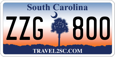 SC license plate ZZG800