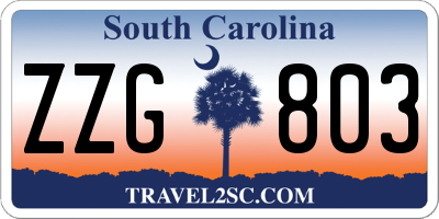 SC license plate ZZG803