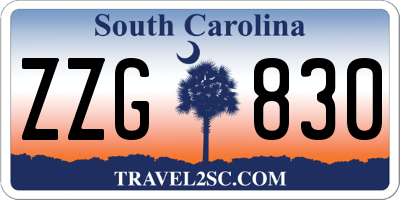 SC license plate ZZG830
