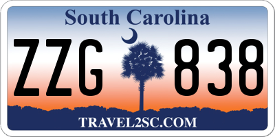 SC license plate ZZG838
