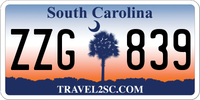SC license plate ZZG839