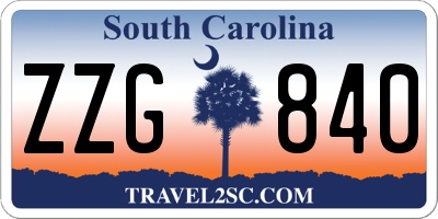 SC license plate ZZG840