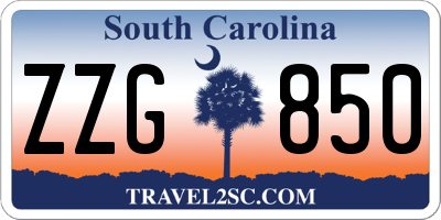 SC license plate ZZG850
