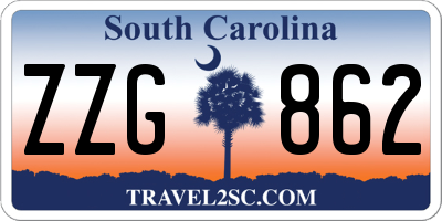 SC license plate ZZG862